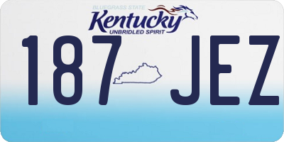 KY license plate 187JEZ