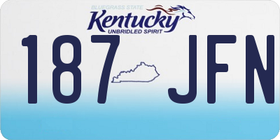 KY license plate 187JFN