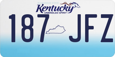 KY license plate 187JFZ