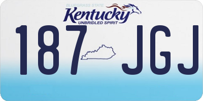 KY license plate 187JGJ