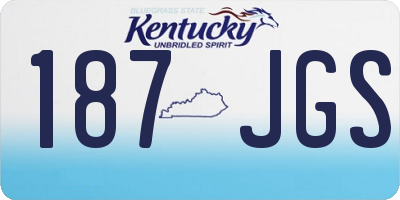 KY license plate 187JGS