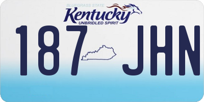 KY license plate 187JHN