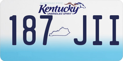 KY license plate 187JII