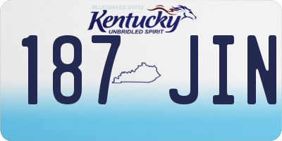 KY license plate 187JIN