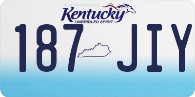 KY license plate 187JIY