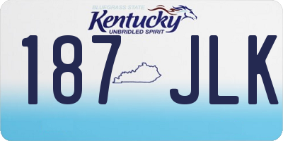 KY license plate 187JLK