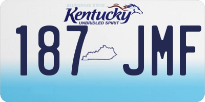 KY license plate 187JMF