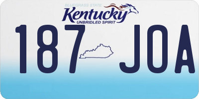 KY license plate 187JOA