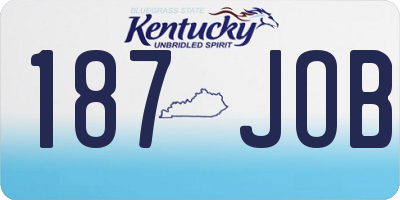 KY license plate 187JOB