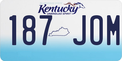 KY license plate 187JOM