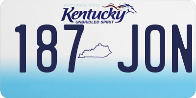 KY license plate 187JON