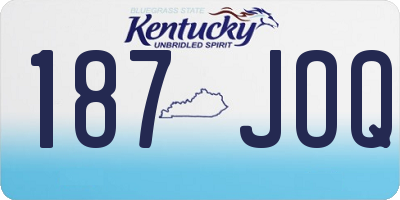 KY license plate 187JOQ