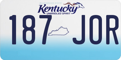 KY license plate 187JOR