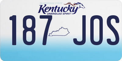 KY license plate 187JOS