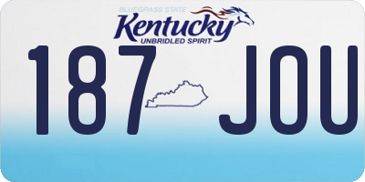 KY license plate 187JOU