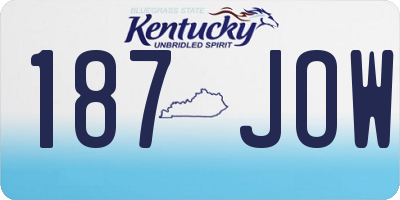 KY license plate 187JOW