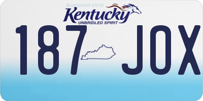 KY license plate 187JOX