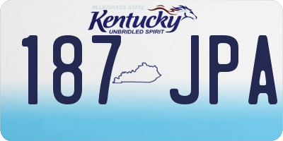 KY license plate 187JPA
