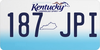 KY license plate 187JPI