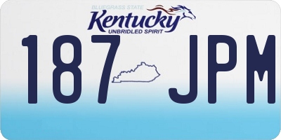 KY license plate 187JPM