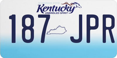 KY license plate 187JPR