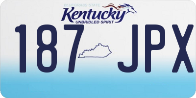 KY license plate 187JPX