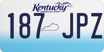 KY license plate 187JPZ