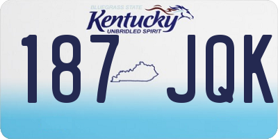 KY license plate 187JQK