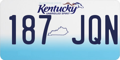 KY license plate 187JQN
