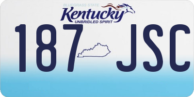 KY license plate 187JSC