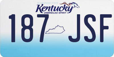 KY license plate 187JSF