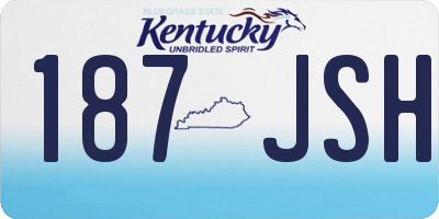 KY license plate 187JSH