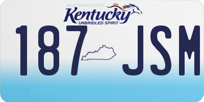 KY license plate 187JSM