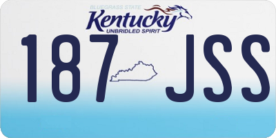 KY license plate 187JSS