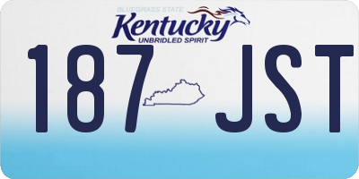 KY license plate 187JST