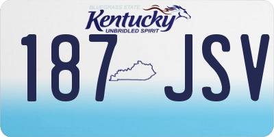 KY license plate 187JSV