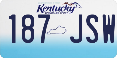 KY license plate 187JSW