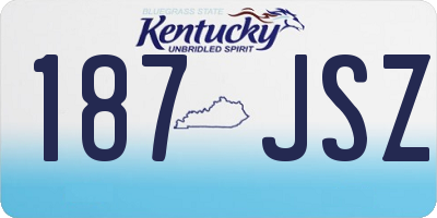 KY license plate 187JSZ
