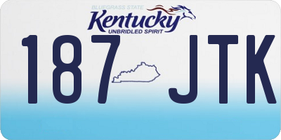 KY license plate 187JTK