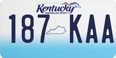 KY license plate 187KAA
