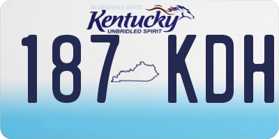 KY license plate 187KDH