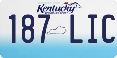 KY license plate 187LIC