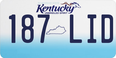 KY license plate 187LID