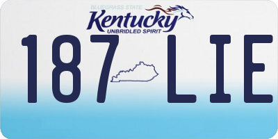 KY license plate 187LIE