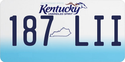 KY license plate 187LII