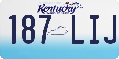 KY license plate 187LIJ
