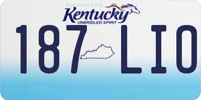 KY license plate 187LIO