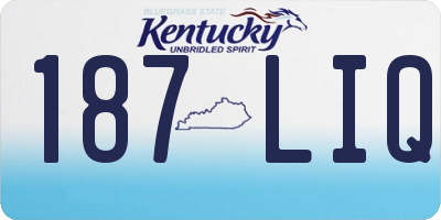 KY license plate 187LIQ