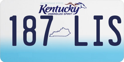 KY license plate 187LIS