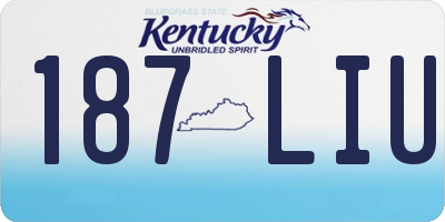 KY license plate 187LIU